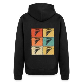 Panflute Panflute player Panflutist - Unisex Premium Organic Zip Hoodie - black - Back - Nico (187cm)