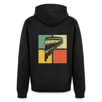 Panflute Panflute player Panflutist - Unisex Premium Organic Zip Hoodie - black - Back - Nico (187cm)
