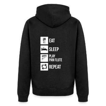 Panflute Panflute player Panflutist - Unisex Premium Organic Zip Hoodie - black - Back - Nico (187cm)