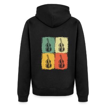 Kontrabass Kontrabassspieler Kontrabassist - Unisex Premium Bio Zip Hoodie - Schwarz - Hinten - Nico (187cm)