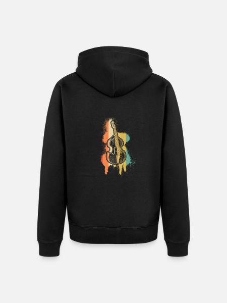 Double bass Double bass player Double bass player - Unisex Premium Organic Zip Hoodie - black