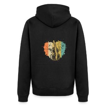 Double bass Double bass player Double bass player - Unisex Premium Organic Zip Hoodie - black - Back - Nico (187cm)