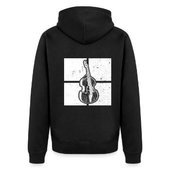Double bass Double bass player Double bass player - Unisex Premium Organic Zip Hoodie - black - Back - Nico (187cm)