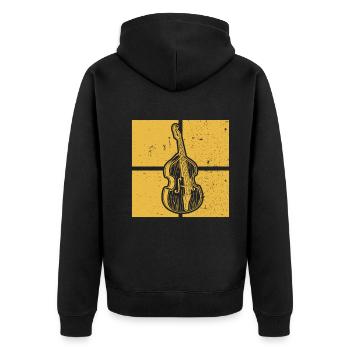 Double bass Double bass player Double bass player - Unisex Premium Organic Zip Hoodie - black - Back - Nico (187cm)