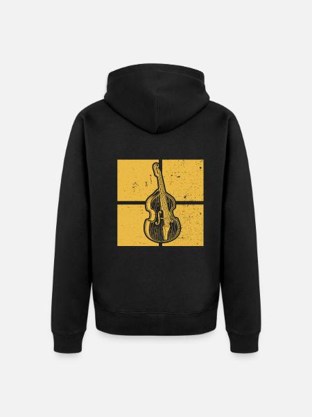 Double bass Double bass player Double bass player - Unisex Premium Organic Zip Hoodie - black