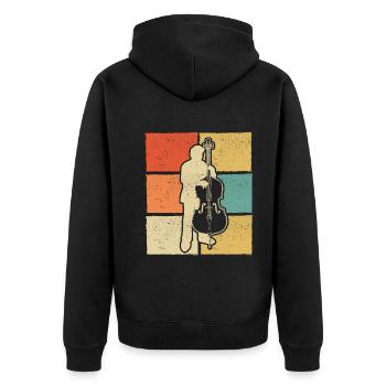 Double bass Double bass player Double bass player - Unisex Premium Organic Zip Hoodie - black - Back - Nico (187cm)