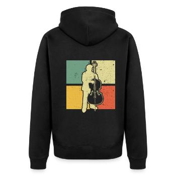 Double bass Double bass player Double bass player - Unisex Premium Organic Zip Hoodie - black - Back - Nico (187cm)