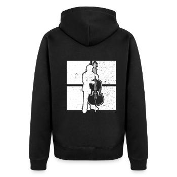 Double bass Double bass player Double bass player - Unisex Premium Organic Zip Hoodie - black - Back - Nico (187cm)