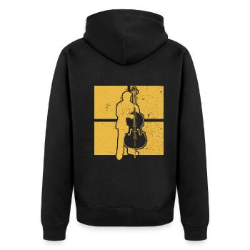 Double bass Double bass player Double bass player - Unisex Premium Organic Zip Hoodie - black - Back - Nico (187cm)