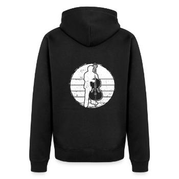 Double bass Double bass player Double bass player - Unisex Premium Organic Zip Hoodie - black - Back - Nico (187cm)