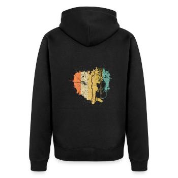 Kontrabass Kontrabassspieler Kontrabassist - Unisex Premium Bio Zip Hoodie - Schwarz - Hinten - Nico (187cm)