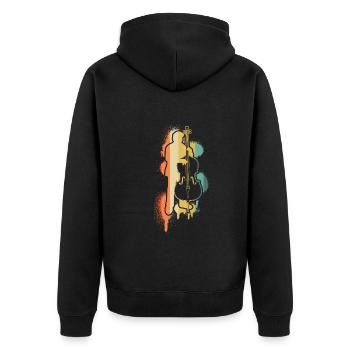 Double bass Double bass player Double bass player - Unisex Premium Organic Zip Hoodie - black - Back - Nico (187cm)