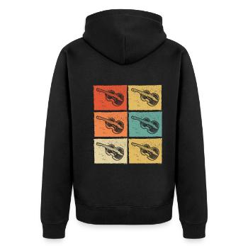 Double bass Double bass player Double bass player - Unisex Premium Organic Zip Hoodie - black - Back - Nico (187cm)