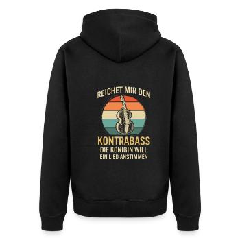 Kontrabass Kontrabassspieler Kontrabassist - Unisex Premium Bio Zip Hoodie - Schwarz - Hinten - Nico (187cm)
