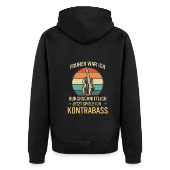 Kontrabass Kontrabassspieler Kontrabassist - Unisex Premium Bio Zip Hoodie - Schwarz - Hinten - Nico (187cm)
