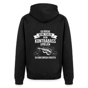 Kontrabass Kontrabassspieler Kontrabassist - Unisex Premium Bio Zip Hoodie - Schwarz - Hinten - Nico (187cm)