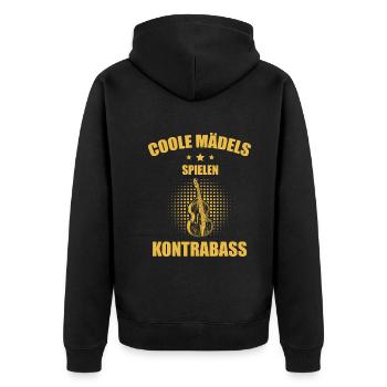 Kontrabass Kontrabassspieler Kontrabassist - Unisex Premium Bio Zip Hoodie - Schwarz - Hinten - Nico (187cm)