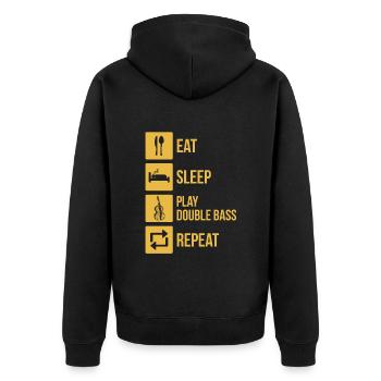 Double bass Double bass player Double bass player - Unisex Premium Organic Zip Hoodie - black - Back - Nico (187cm)