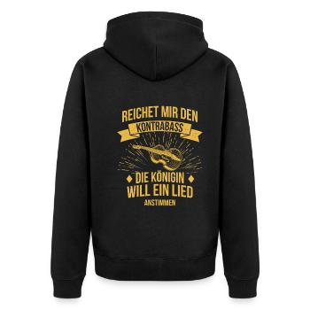 Kontrabass Kontrabassspieler Kontrabassist - Unisex Premium Bio Zip Hoodie - Schwarz - Hinten - Nico (187cm)