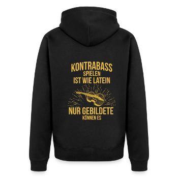 Kontrabass Kontrabassspieler Kontrabassist - Unisex Premium Bio Zip Hoodie - Schwarz - Hinten - Nico (187cm)