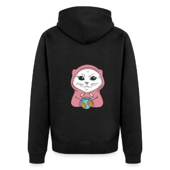 Bonjour Main Coon Cat tenue pour - Veste à capuche bio Premium Unisexe - noir - Dos - Nico (187cm)