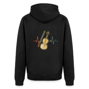Violin Violinist Violinist - Unisex Premium Organic Zip Hoodie - black - Back - Nico (187cm)