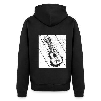 Ukulele Ukulele-Spieler Ukulelist - Unisex Premium Bio Zip Hoodie - Schwarz - Hinten - Nico (187cm)