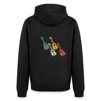 Ukulélé Joueur de ukulélé Ukuléléliste - Veste à capuche bio Premium Unisexe - noir - Dos - Nico (187cm)
