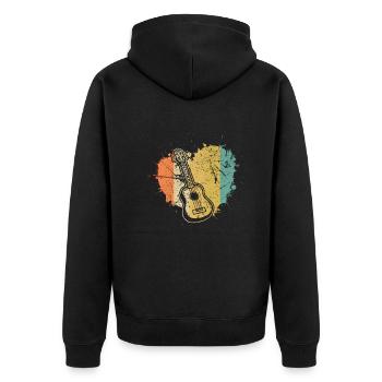 Ukulélé Joueur de ukulélé Ukuléléliste - Veste à capuche bio Premium Unisexe - noir - Dos - Nico (187cm)