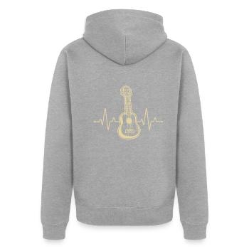 Ukulele Ukulele-Spieler Ukulelist - Unisex Premium Bio Zip Hoodie - Grau meliert - Hinten - Nico (187cm)