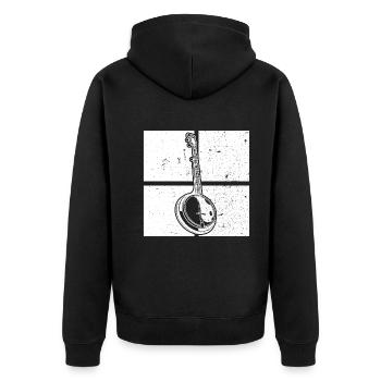 Banjo Banjospieler Banjoist - Unisex Premium Bio Zip Hoodie - Schwarz - Hinten - Nico (187cm)