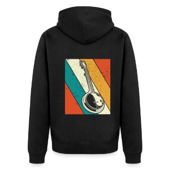Banjo Banjospieler Banjoist - Unisex Premium Bio Zip Hoodie - Schwarz - Hinten - Nico (187cm)