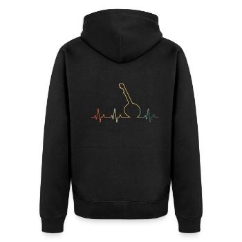 Banjo Banjospieler Banjoist - Unisex Premium Bio Zip Hoodie - Schwarz - Hinten - Nico (187cm)