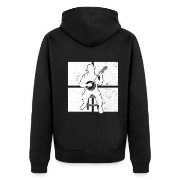 Banjo Banjospieler Banjoist - Unisex Premium Bio Zip Hoodie - Schwarz - Hinten - Nico (187cm)