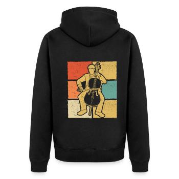 Cello cello player cellist - Unisex Premium Organic Zip Hoodie - black - Back - Nico (187cm)