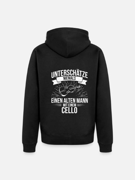 Cello Cellospieler Cellist - Unisex Premium Bio Zip Hoodie - Schwarz