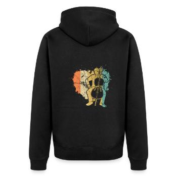 Cello Cellospieler Cellist - Unisex Premium Bio Zip Hoodie - Schwarz - Hinten - Nico (187cm)