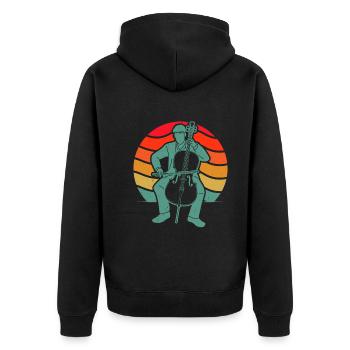 Cello cello player cellist - Unisex Premium Organic Zip Hoodie - black - Back - Nico (187cm)