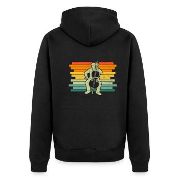 Cello Cellospieler Cellist - Unisex Premium Bio Zip Hoodie - Schwarz - Hinten - Nico (187cm)