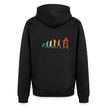 Cello Cellospieler Cellist - Unisex Premium Bio Zip Hoodie - Schwarz - Hinten - Nico (187cm)