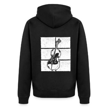Cello cello player cellist - Unisex Premium Organic Zip Hoodie - black - Back - Nico (187cm)