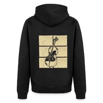 Cello cello player cellist - Unisex Premium Organic Zip Hoodie - black - Back - Nico (187cm)