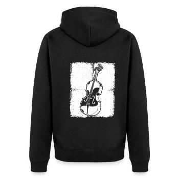 Cello Cellospieler Cellist - Unisex Premium Bio Zip Hoodie - Schwarz - Hinten - Nico (187cm)