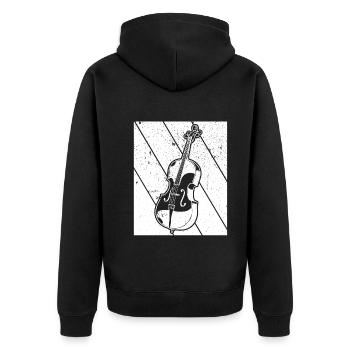 Cello cello player cellist - Unisex Premium Organic Zip Hoodie - black - Back - Nico (187cm)