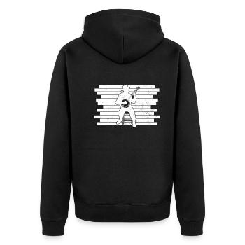 Banjo Banjospieler Banjoist - Unisex Premium Bio Zip Hoodie - Schwarz - Hinten - Nico (187cm)