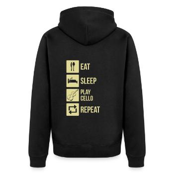 Cello cello player cellist - Unisex Premium Organic Zip Hoodie - black - Back - Nico (187cm)