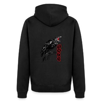 LE CORBEAU - Veste à capuche bio Premium Unisexe - noir - Dos - Nico (187cm)