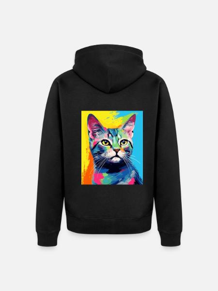 Shorthair Cat Cat Outfit for Cat Lovers - Unisex Premium Organic Zip Hoodie - black