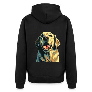 Labrador Dogs Maman et Labfather Papa Golden - Veste à capuche bio Premium Unisexe - noir - Dos - Nico (187cm)