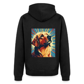 Labrador Dogs Maman et Labfather Papa Golden - Veste à capuche bio Premium Unisexe - noir - Dos - Nico (187cm)